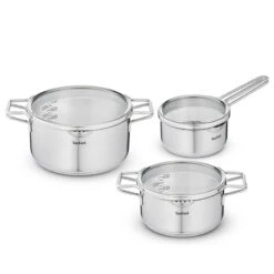 Tefal Nordica Grydesæt 3 Dele Med Låg Uden Belægning