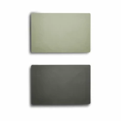 Dækkeserviet Vendbar Mint/koksgrå Læderlook