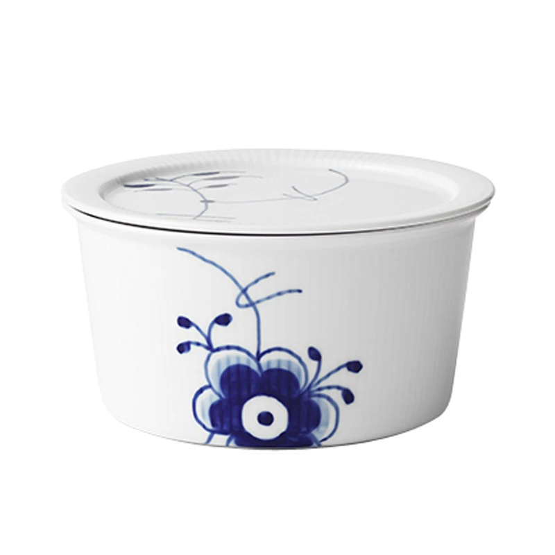 Royal Copenhagen Blå Mega Riflet Skål Med Låg 100 Cl 3 Royal Copenhagen Blå Mega Riflet Skål Med Låg 100 Cl