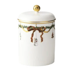 Royal Copenhagen Stjerne Riflet Jul Krukke Med Låg 16 Cm