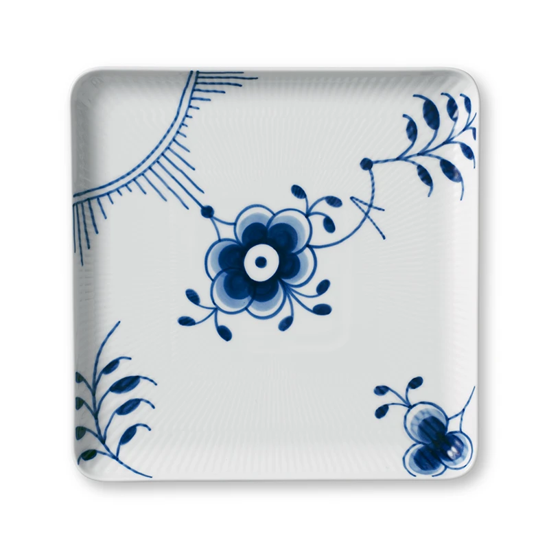 Royal Copenhagen Blå Mega Riflet Firkantet Tallerken 20 Cm 3 Royal Copenhagen Blå Mega Riflet Firkantet Tallerken 20 Cm