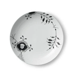 Royal Copenhagen Sort Mega Riflet Tallerken 25 Cm