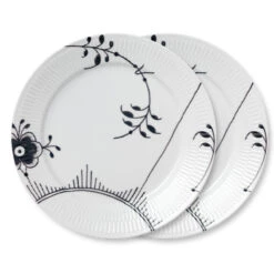 Royal Copenhagen Sort Mega Riflet Nr. 2 Tallerken 2 Stk. 27cm
