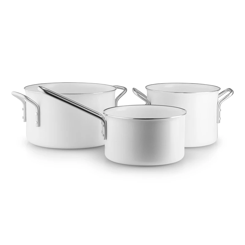 Eva Trio White Line Grydesæt 3 Dele Keramisk Belægning 3 Eva Trio White Line Grydesæt 3 Dele Keramisk Belægning