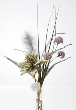 La Vida Kunstbuket Stor Lilla Med Fjer