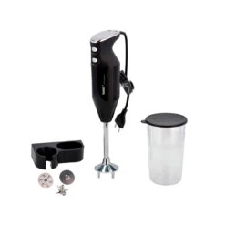 Bamix Stavblender Maestro 160 Watt Sort + Karklude Strik 3 Stk 25x25 Cm Grå