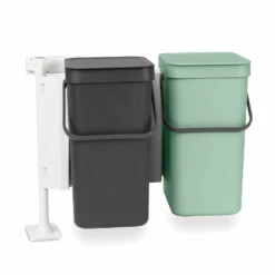 Brabantia Sort & Go Indbygningsmodul Grey/jade Green 2 X 12 Liter