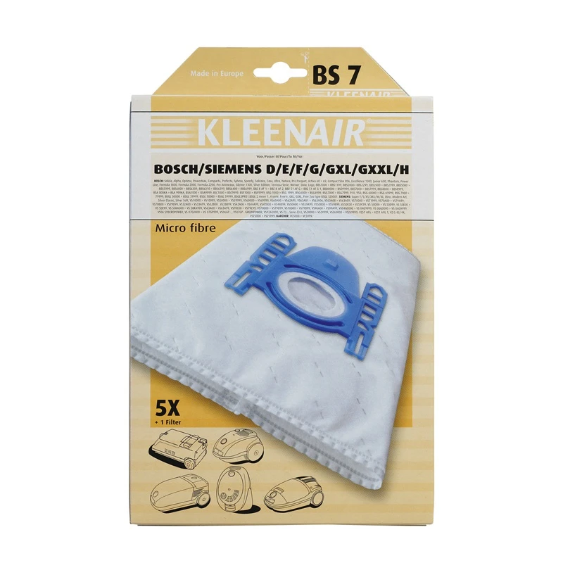 Kleenair Støvsugerposer BS 7 Bosch/Siemens Type D/E/F/G/H 3 Kleenair Støvsugerposer BS 7 Bosch/Siemens Type D/E/F/G/H