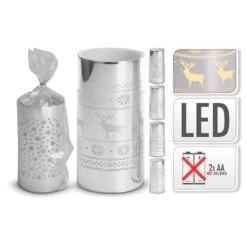LED Lys Sølv 7,5x7,5x15 Cm - Assorteret